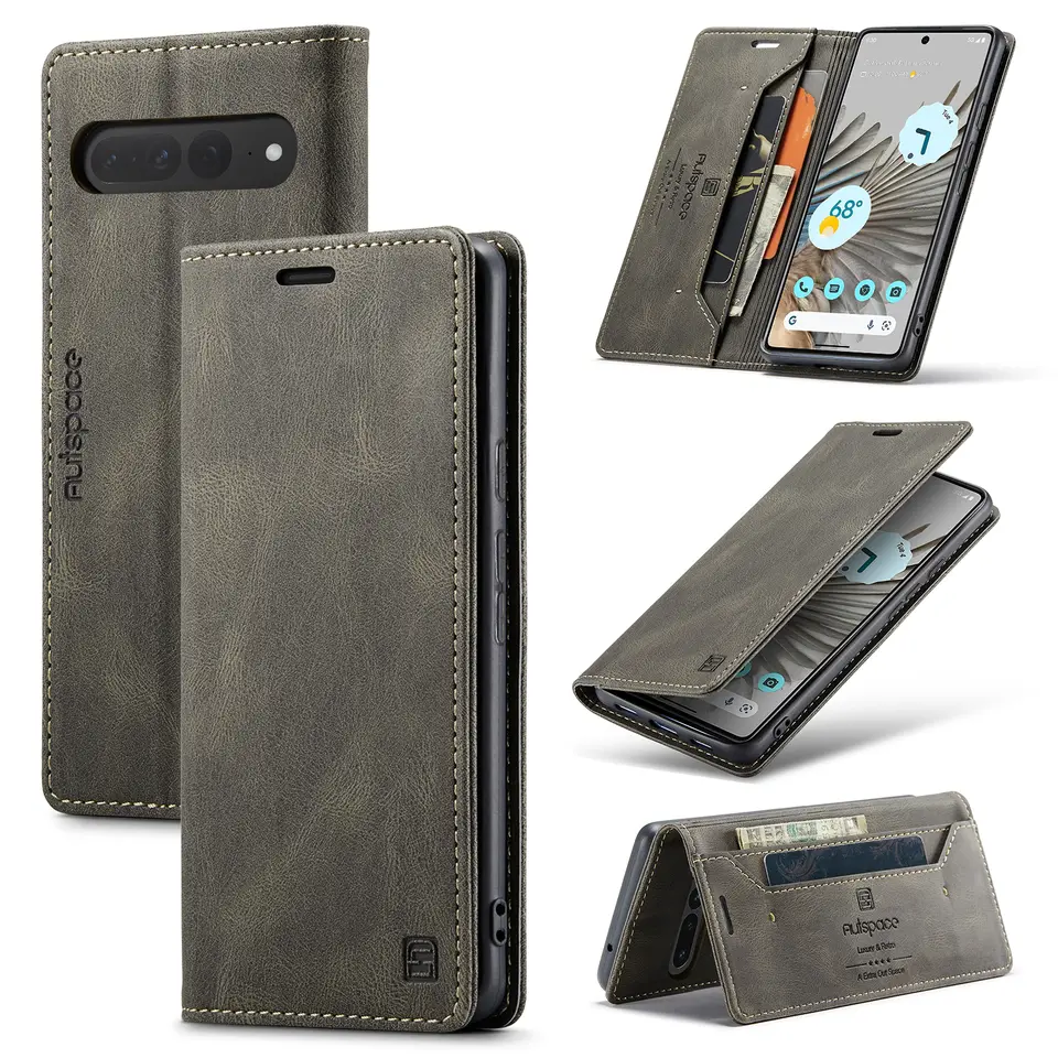 RFID Blocking Leather Wallet Case for Google Pixel 6, 6 Pro, 7 & 7 Pro