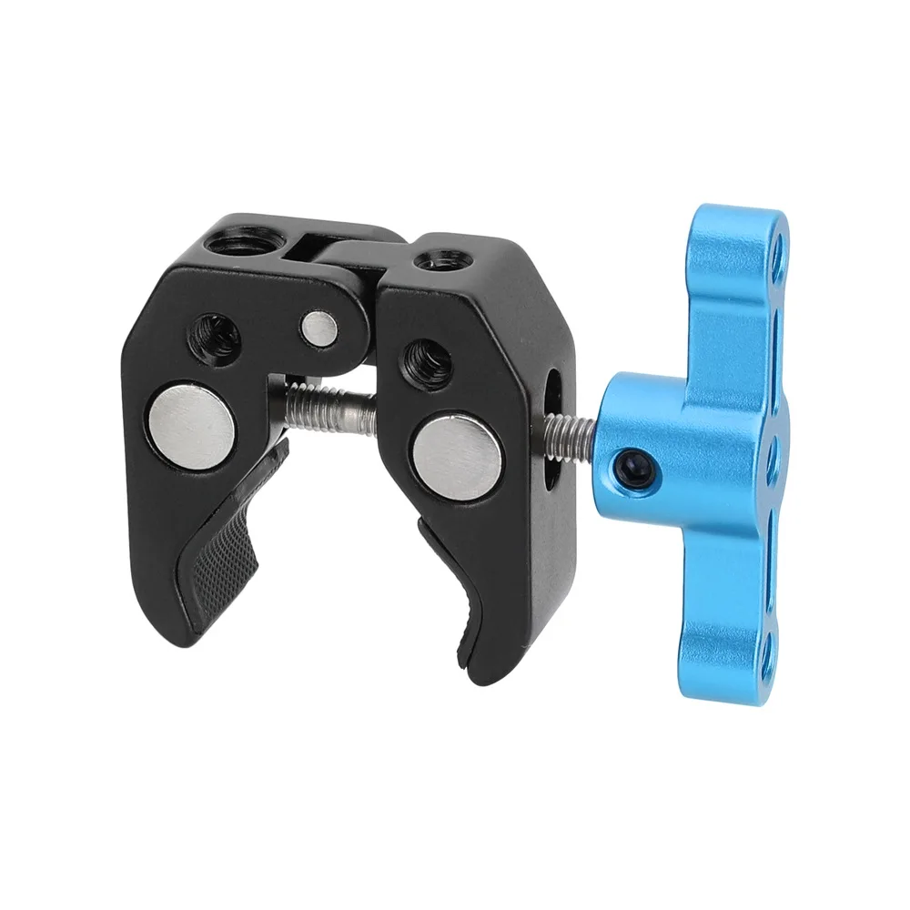 

Супер-зажим Super Crab с резьбой 1/4"-20 и 3/8"-16 и переходником с внутренней резьбой 1/4" на наружную резьбу 3/8"