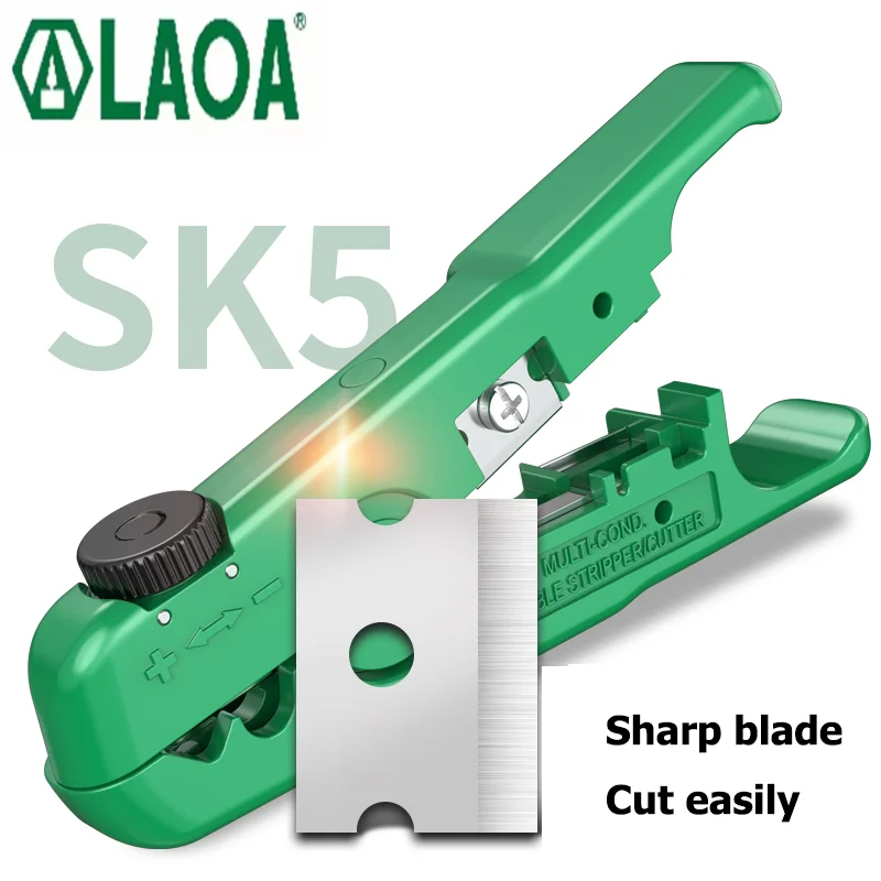 LAOA Mini Multifunctional Wire Stripper 3.2-9.5mm Adjustable Network Stripping Wire Cable Cutter Tools
