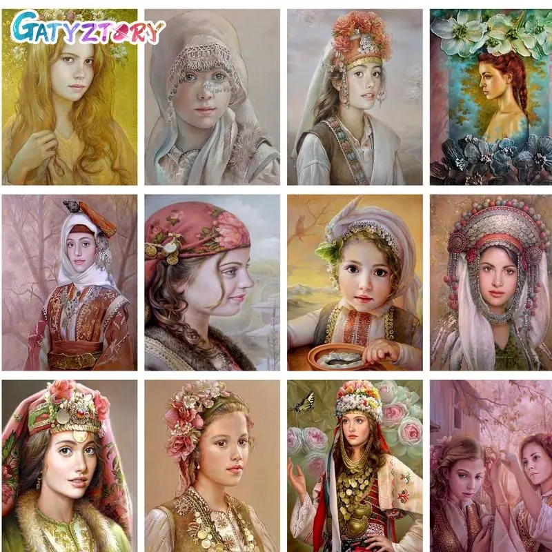 

GATYZTORY DIY Figure Painting By Numbers Set No Frame picture by numbers 50x40cm 24 Colors Home Unique Gift