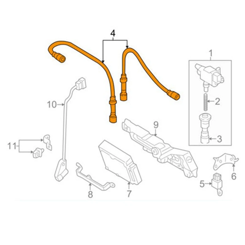 Ignition Spark Plug Wires Set Ignition Cable FP85-18-140A For Mazda Protege Protege5 2.0L 2001-2003 MAZDA 323 2.0 MPV 1.9