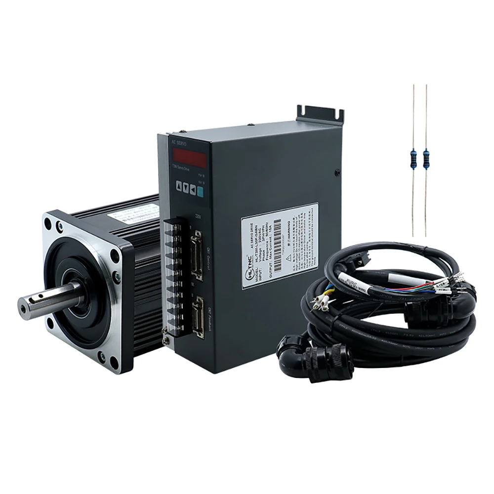 

HLTNC 220V 1000W 80AST-A1C04025 servos motor with 17bit 3.8Nm cnc servos motor 1000w with drive kit ac servo motor drive 80ast