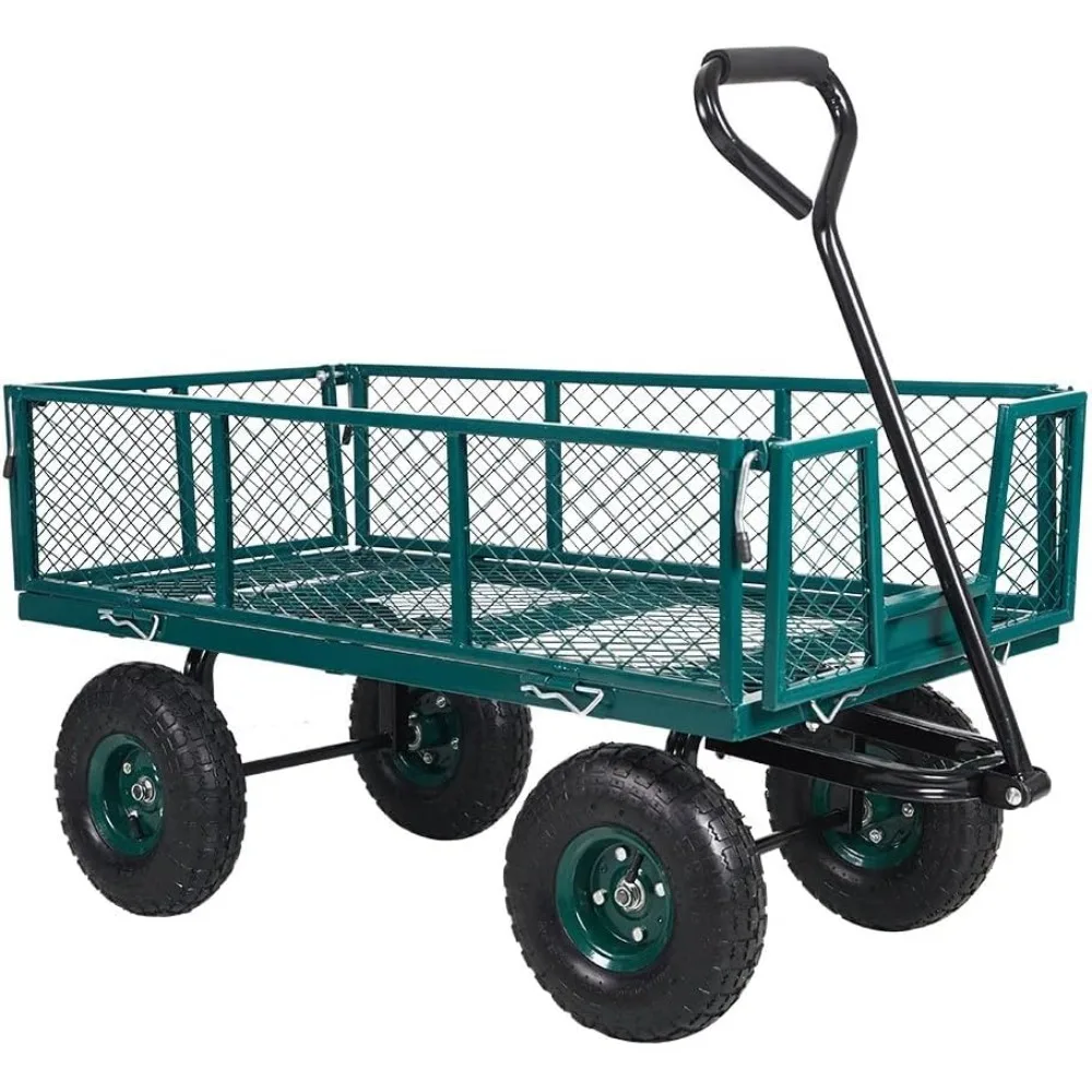 

Utility Wagon Farm and Heavy Duty Cart with Removable Folding Sides, 550 Lb Load Capacity, Perfect for Garden