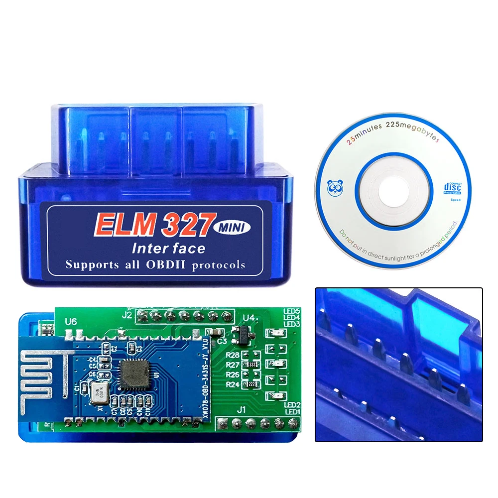 2PCB OBD2 ELM327 V1.5 PIC18F25K80 Bluetooth Car Engine Diagnostic Tool