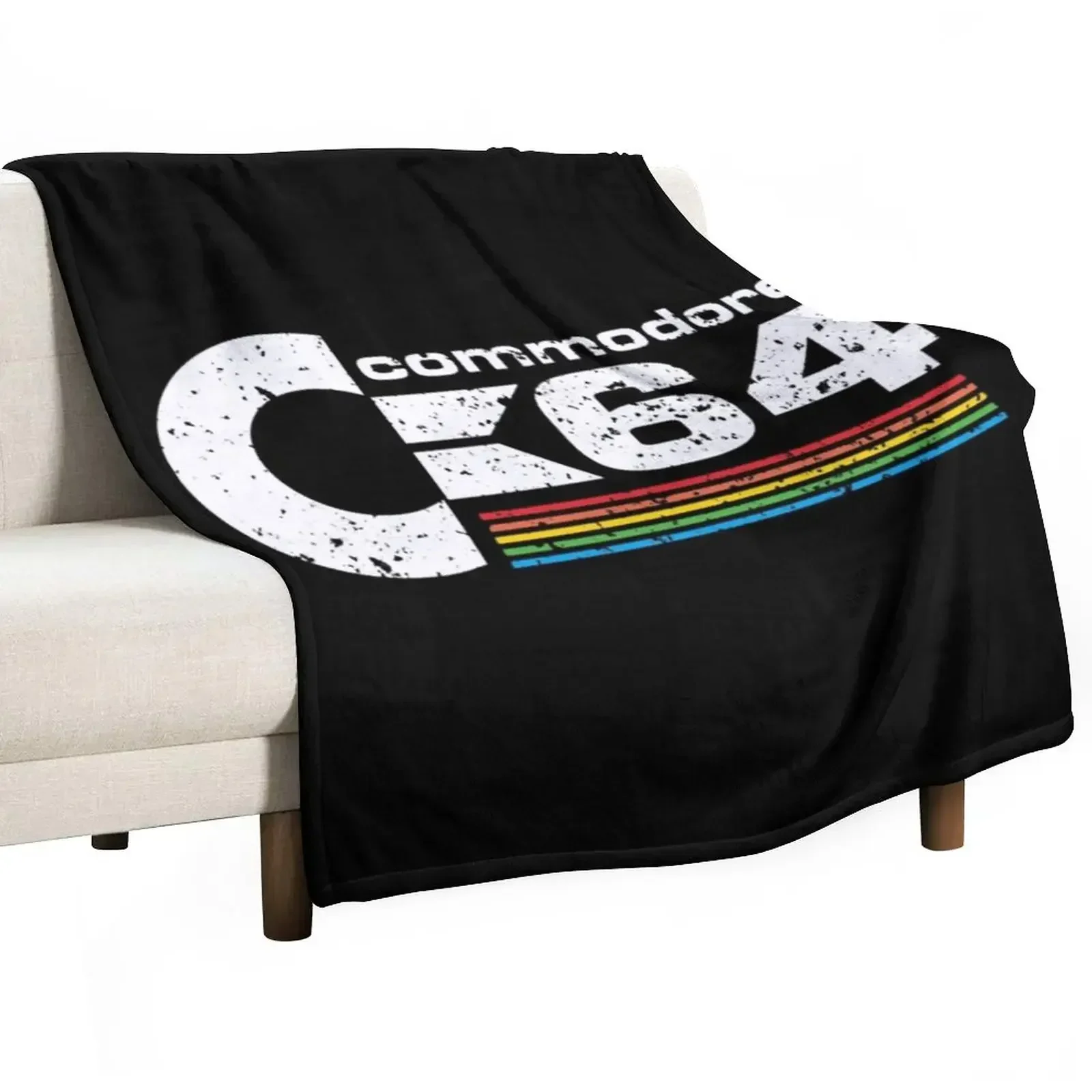 Commodore 64 Retro Computer T-Shirt Throw Blanket Decorative Beds Decorative Throw Stuffeds Blankets