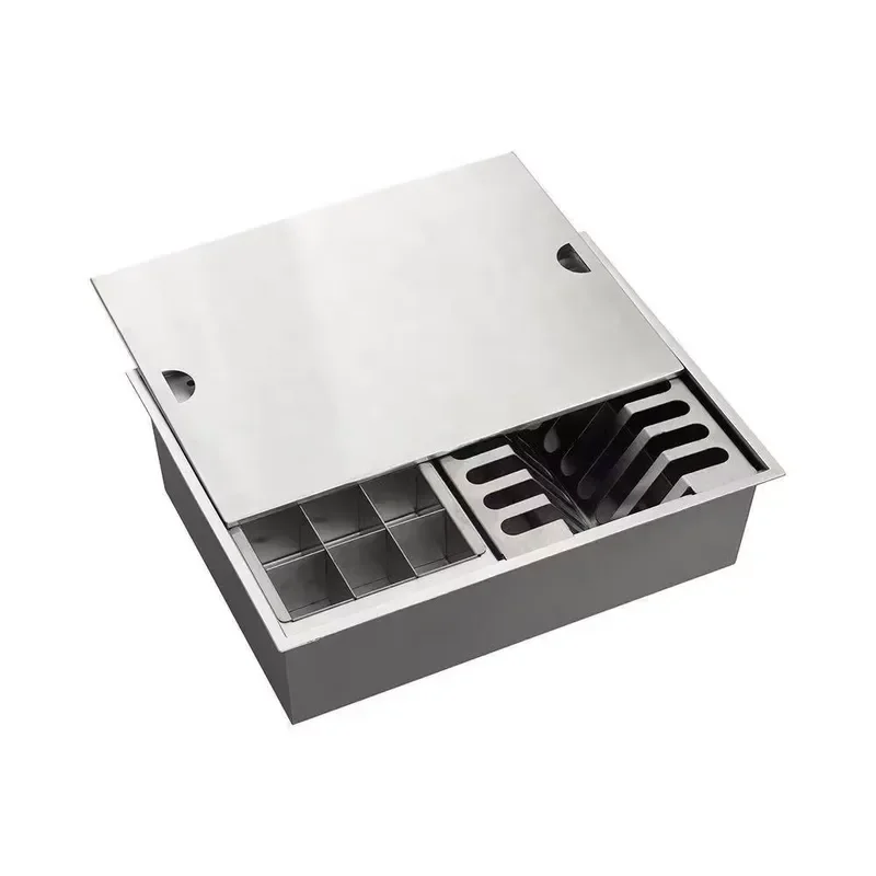 304 Stainless Steel Square Sink Handmade Satin Brushed Kitchen Basin with Drain Rack Durable Metal Wash Bowl for Home Use