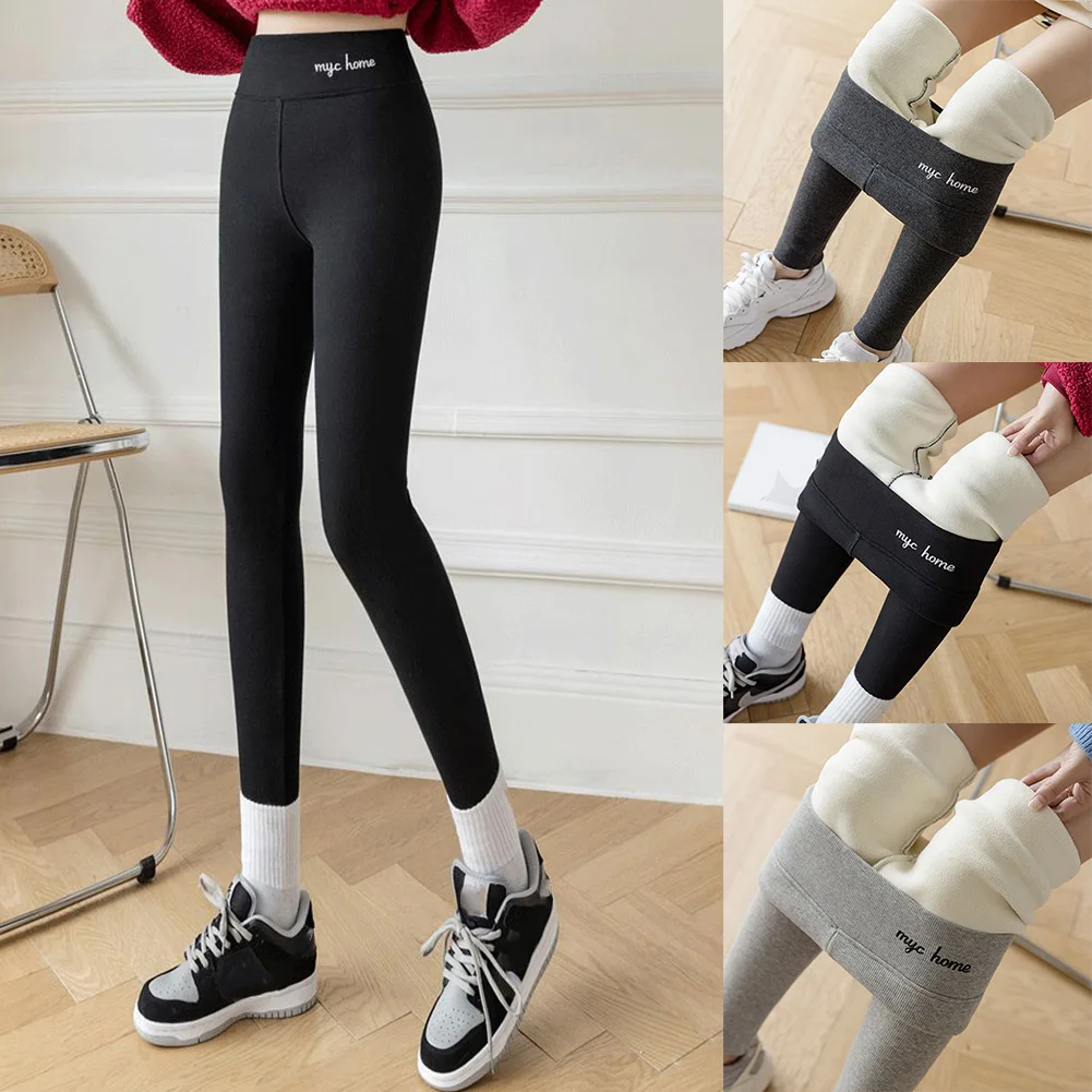 نزهة غير رسمية ملابس يومية رمادي داكن نحيل الصوف طماق طماق الصوف الأسود تصميم نمط الصلبة مناسبة للخريف #6