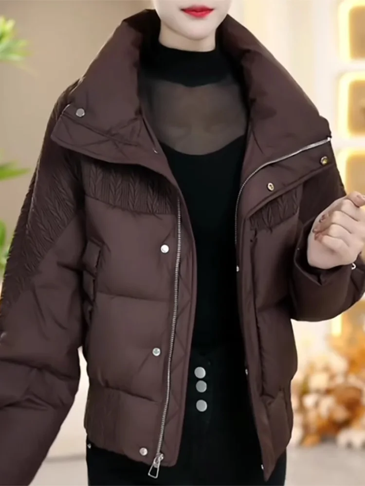 

Women's ort Cotton Jaet Bread Sle Warmth Outerwear Korean Loose Fit Faionable Winter Coat Large Size Slimming