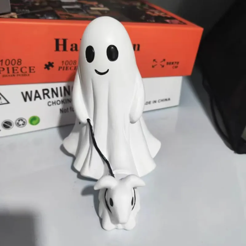 

Creative Halloween Decoration Ghost Walking Dog Statue Interesting Resin Ornaments Home Decoration Gift