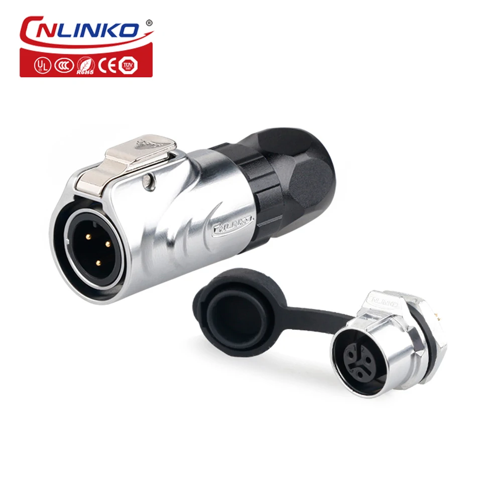 CNLINKO CE and UL Approved M12 Metal Power Push Pull Quick Connector LP12 IP68 Outdoor Tiny Waterproof Connector Factory Retail