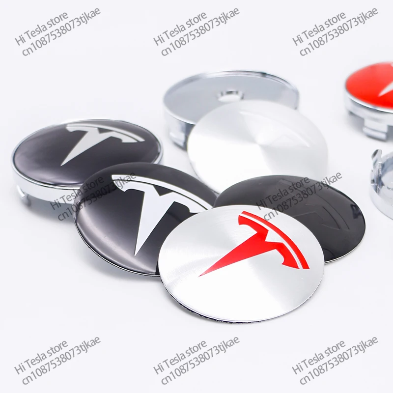 4 PCS 56mm Tesla Hub Cap Center Cap Logo High Quality Sticker for Tesla Model 3 Y S X Personalized Car Sticker Car Styling