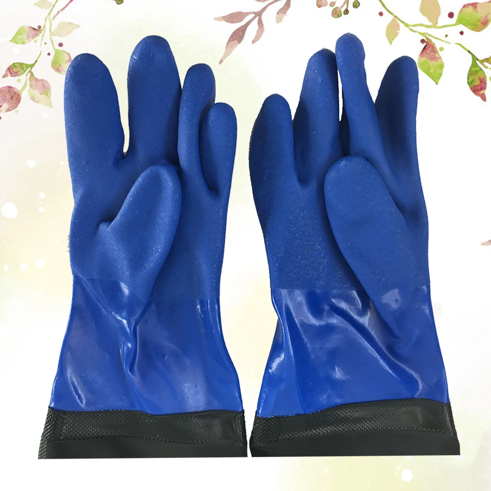 

1 Pair Extended Pvc Oil Proof Gloves Heavy Duty Waterproof Skid Resistance For Kitchen Car Cleaning Industrial Use