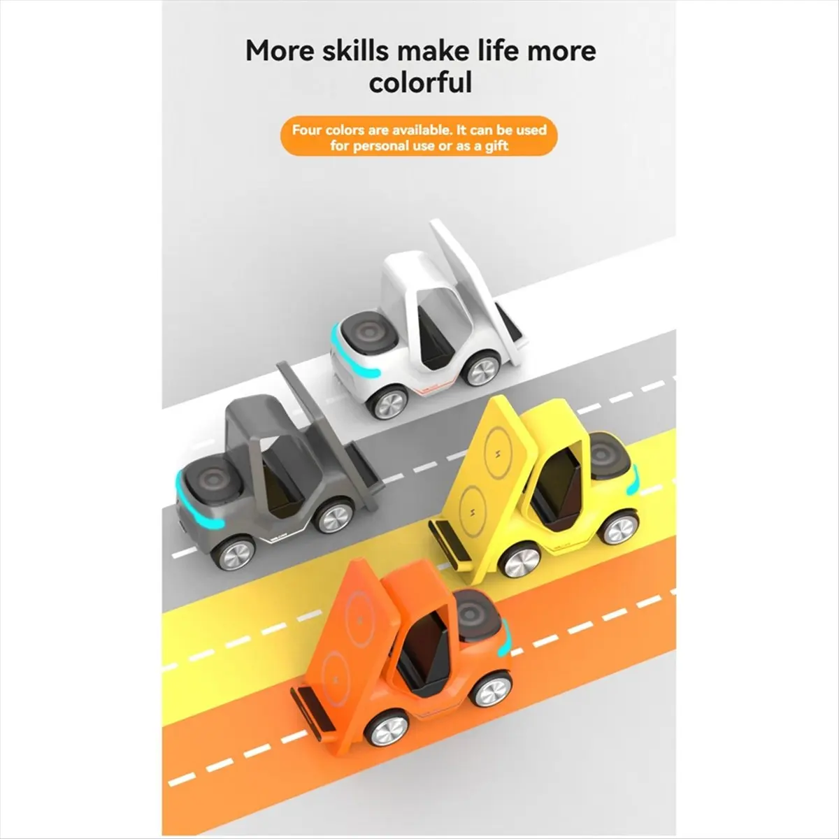 【A19R】Small Forklift Wireless Charger Fast Charging Charging Station High Speed Charger Base Stand for Cell Phone A view 3