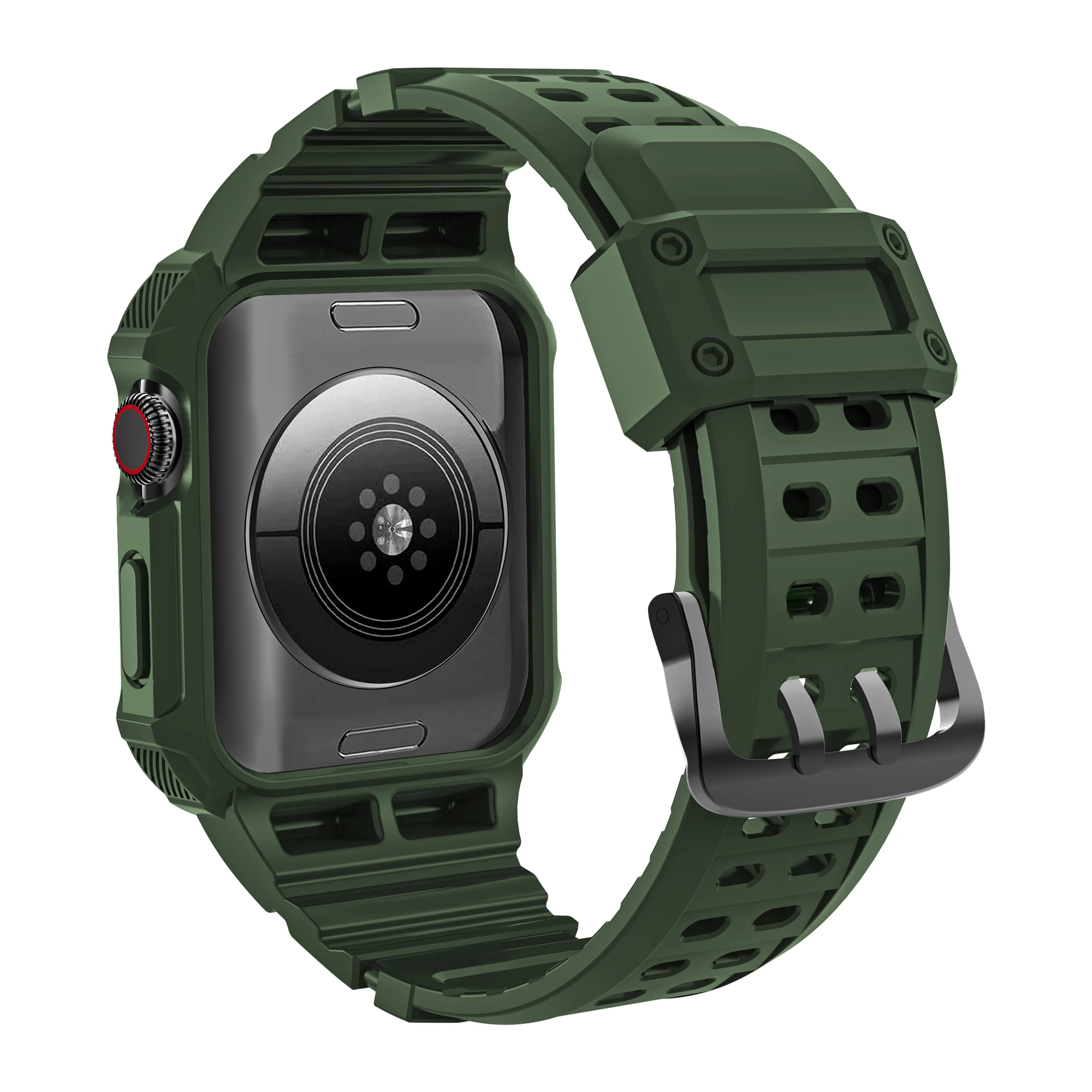 متوافق مع ساعة Apple 9/8/7/SE 6/5/4/3/2/1، غطاء حماية متين من السلسلة لساعة iWatch 38/40/41 ملم 42/44/45 ملم