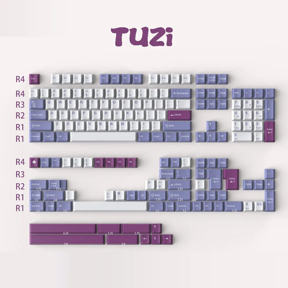 GMK Tuzi Keycaps, perfil cereja, Doubleshot ABS, 172 teclas para teclado mecânico interruptor MX