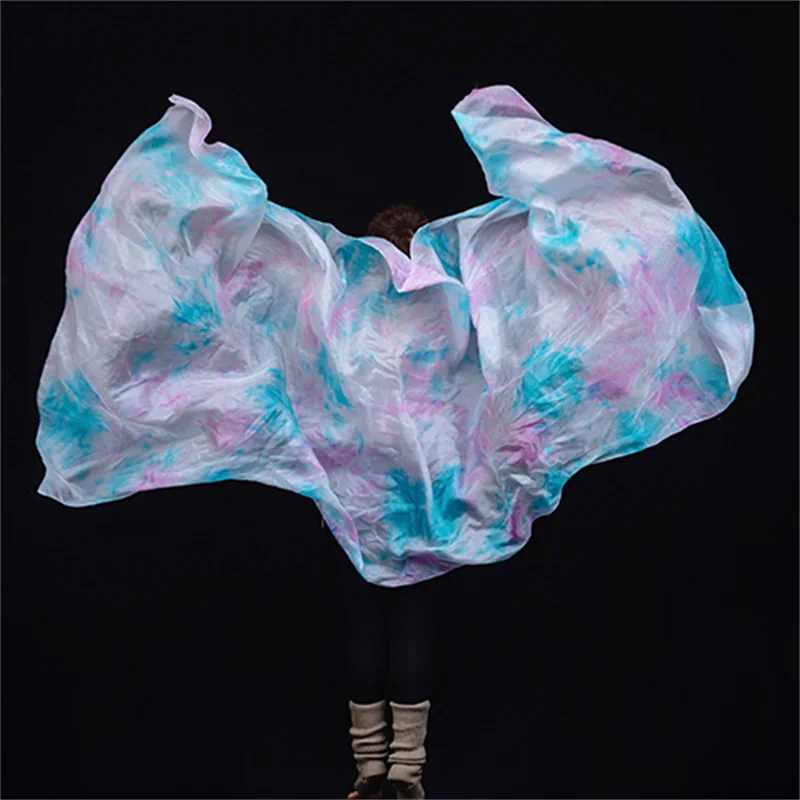 Rectangle Silk Veil Bellydance Hand Throw Scarf Shawl New Women Stage Performance Show Props Competition Costume Handkerchief