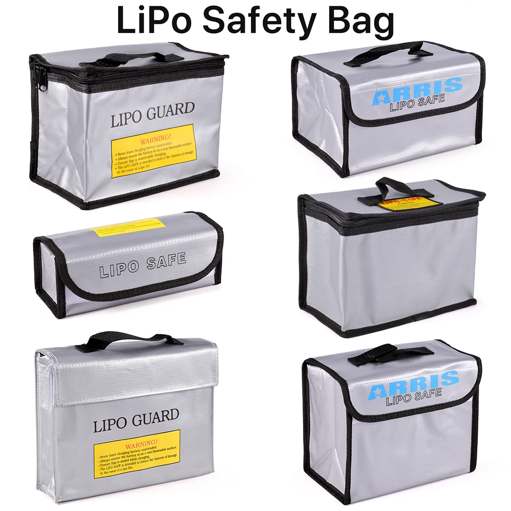 Bolsa protectora de seguridad Lipo, bolsa portátil ignífuga a prueba de explosiones para juguetes RC, FPV, Dron de carreras, coche, batería Lipo