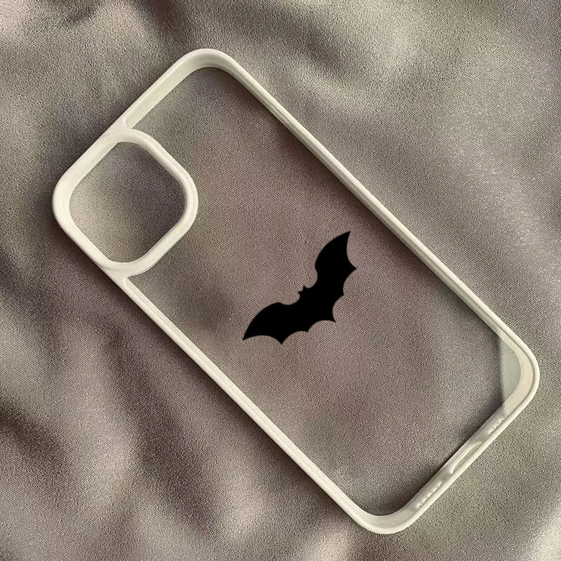 Bat Spider Pattern Clear Phone Case For iPhone 16 17 15 14 11 Pro Max 13 12 MINI 17 Air 7 8 SE2 Shockproof Hard Cover