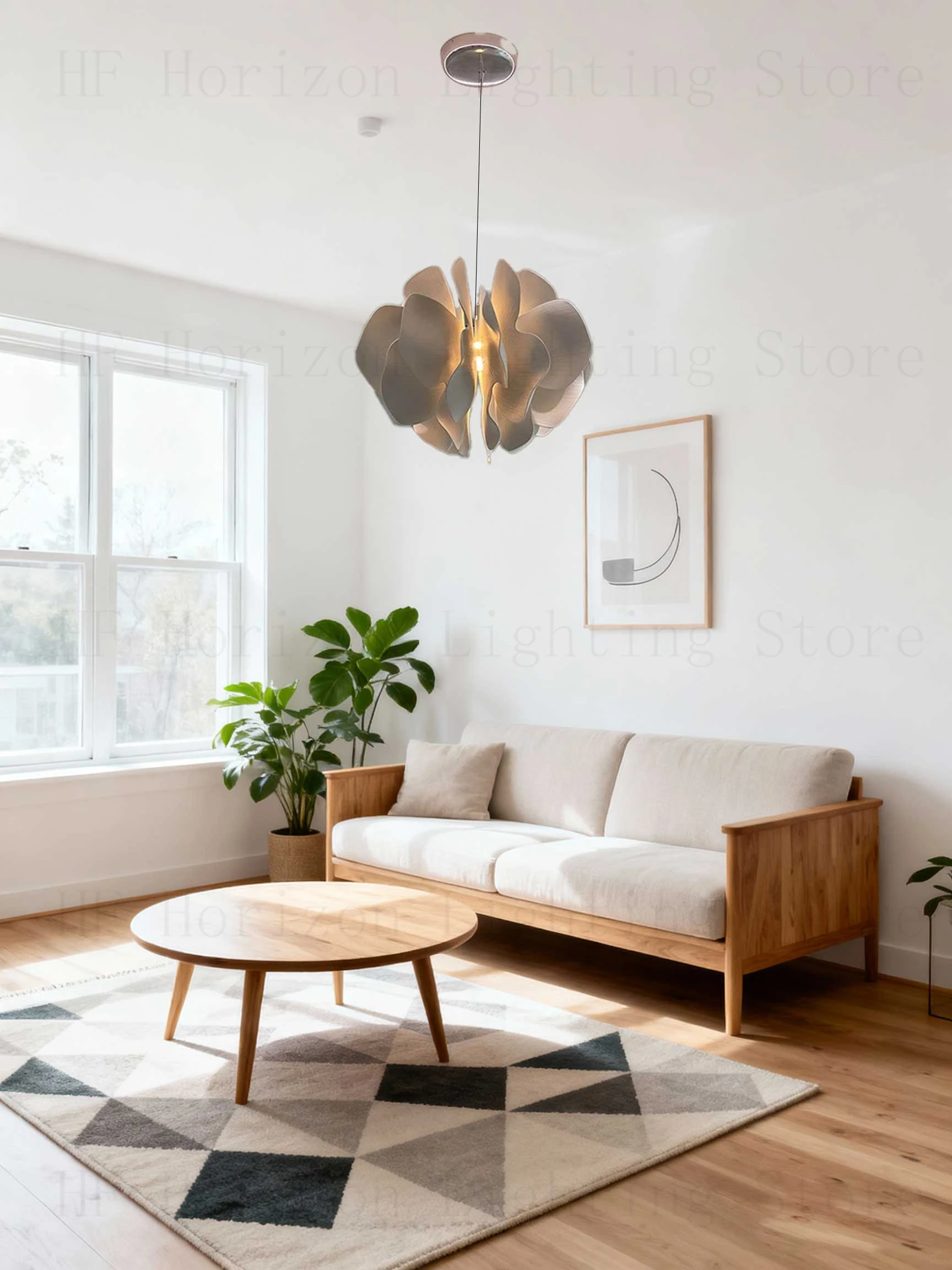 โคมไฟเพดาน LED ทรงวงแหวนสไตล์ร่วมสมัย พร้อมโคมระย้าสำหรับห้องนั่งเล่นและห้องรับประทานอาหาร แสงไฟแขวนในร่ม