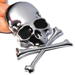 3D Metal Skull Skeleton Crossbones Car Motorcycle Sticker Truck Label Badge  Styling Decoration