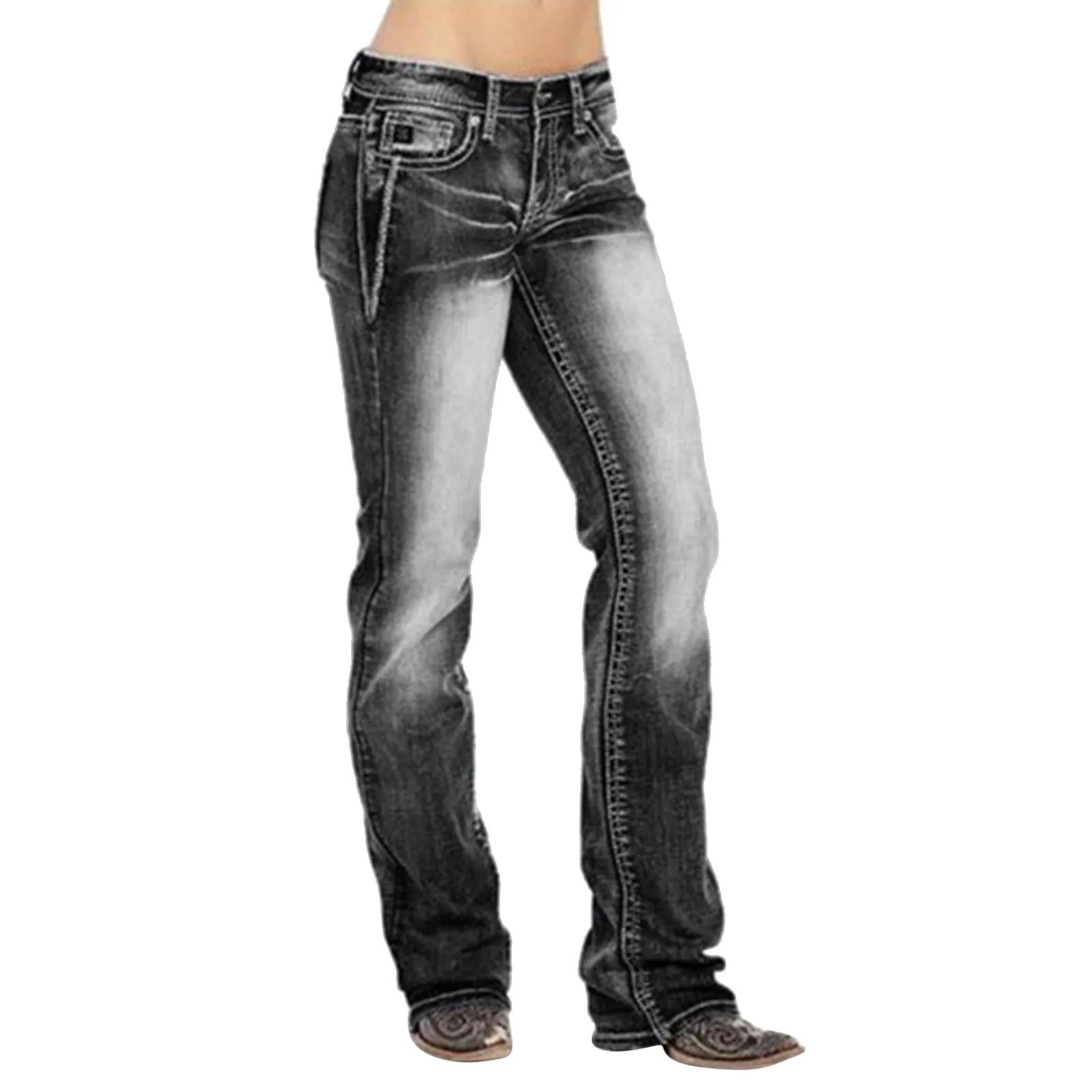 Womens on Pants Tall Flag Mid Rise Bootcut Jeans For Women Fashionable Choice For Every Distressed Jean Shirts for Women