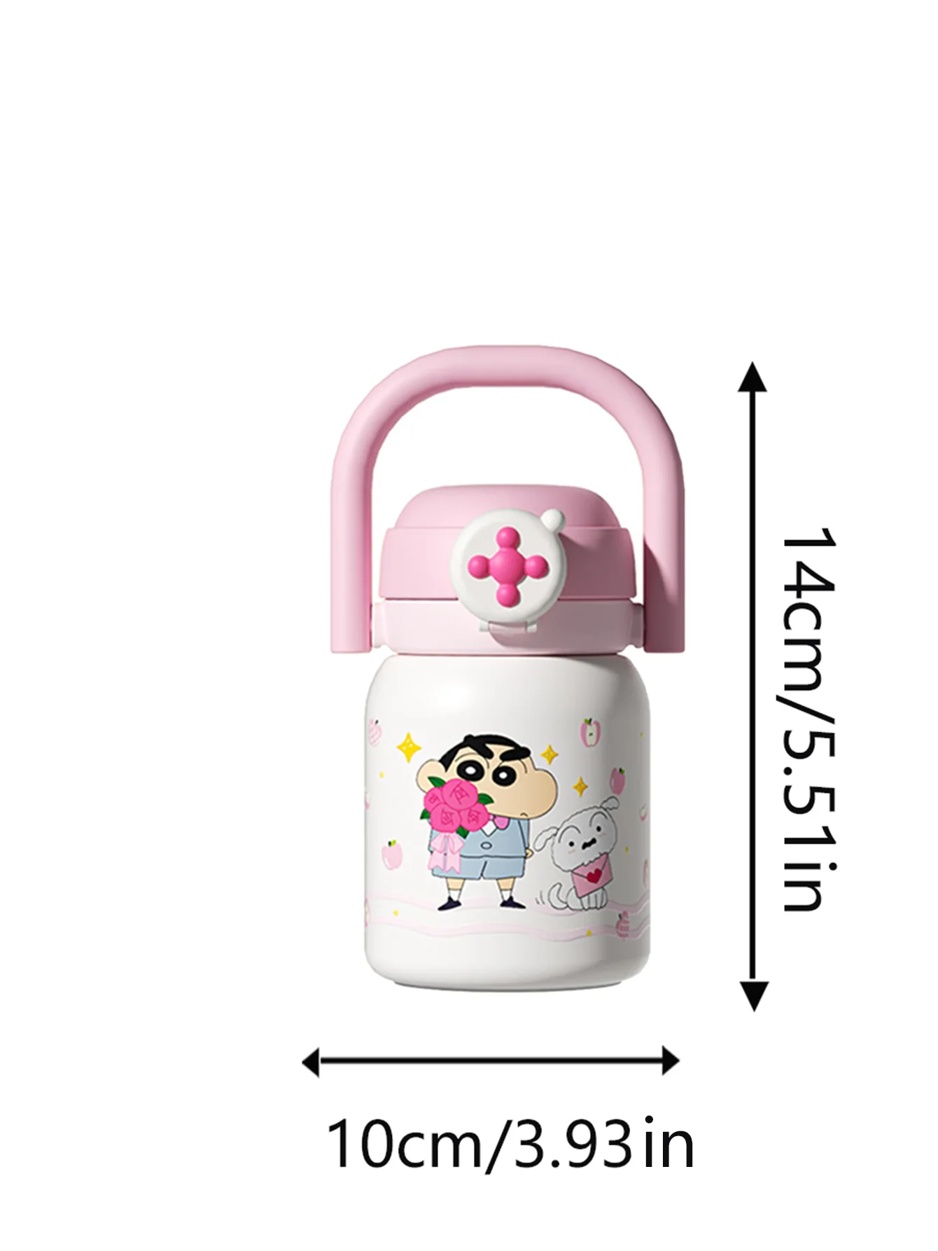 Crayon Shin-Chan Insulated Cup, Baby-Grade 316L Stainless Steel, Insulated Hot and Cold Water Bottle, Direct Drinking Straw Cup, Dual-Use Children's School Water Bottle, High-Value New Model