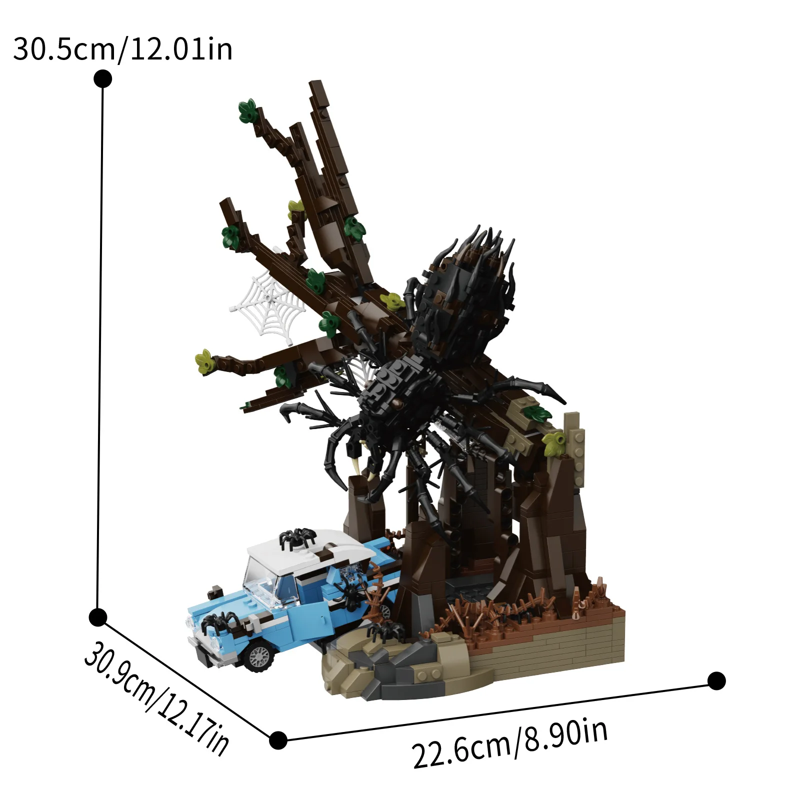 

1412PCS Giant Spider Nest Scene Model Building Blocks Small Particle Creative Assembled MOC Bricks Kid Toy Halloween Gift 66158