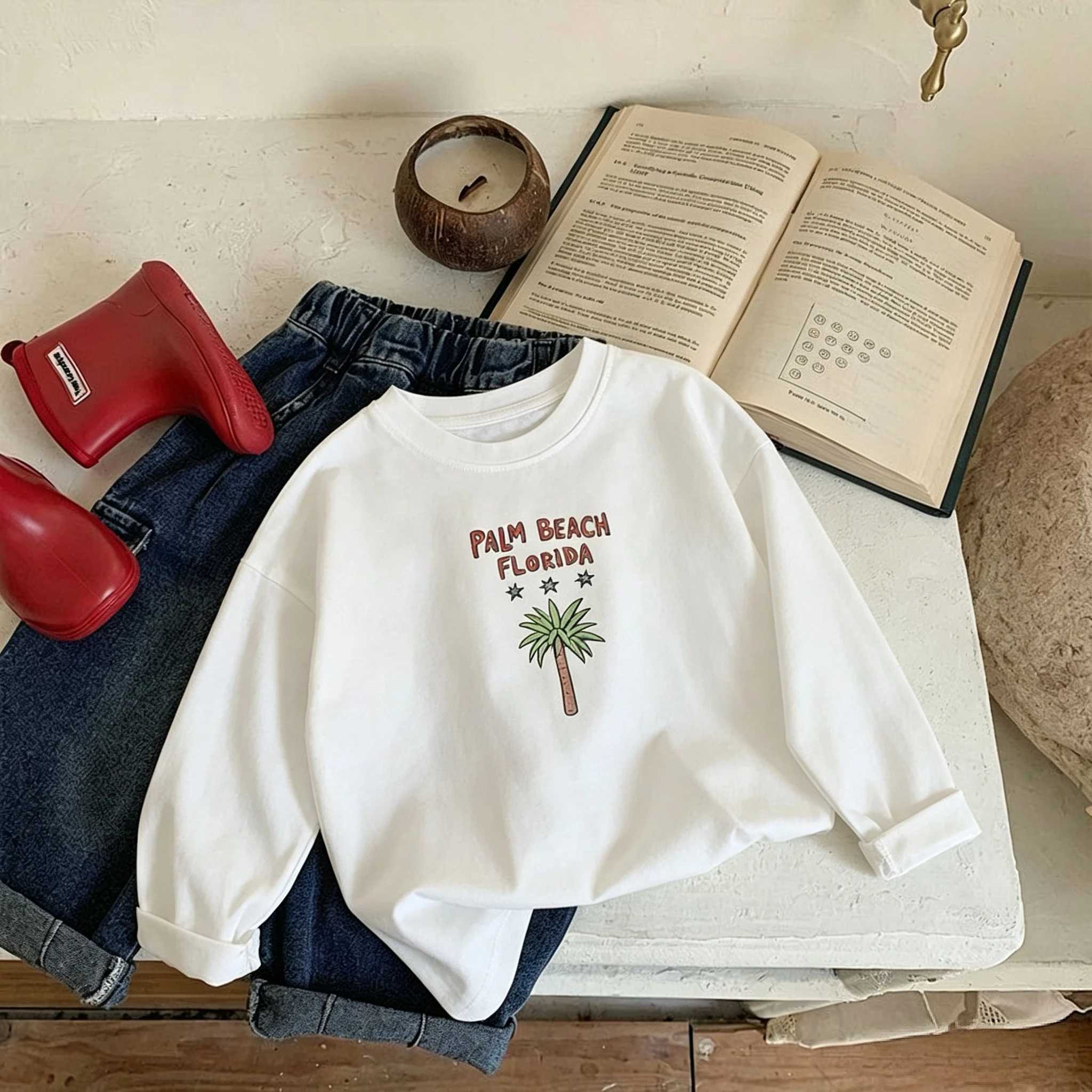 Frühling Herbst Kinderkleidung Langarm-T-Shirt Einfache Mode Vielseitiges Kinder-Rundhals-Pullover-Basis-Shirt Lässige Bluse – Detail 7