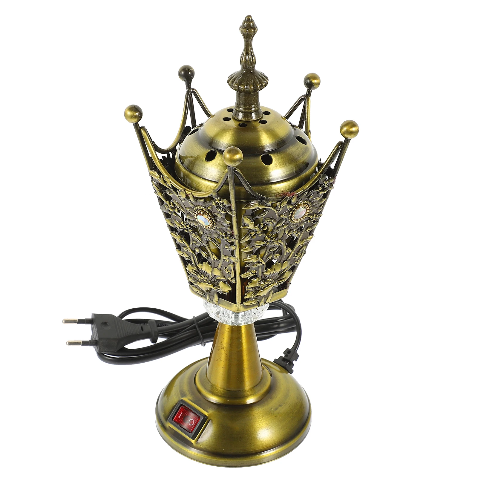 

Electric Arabian Incense Burner Desktop Censer Burner Eu Plug Portable Aroma Incense Holder for Home Office Living Room Decor