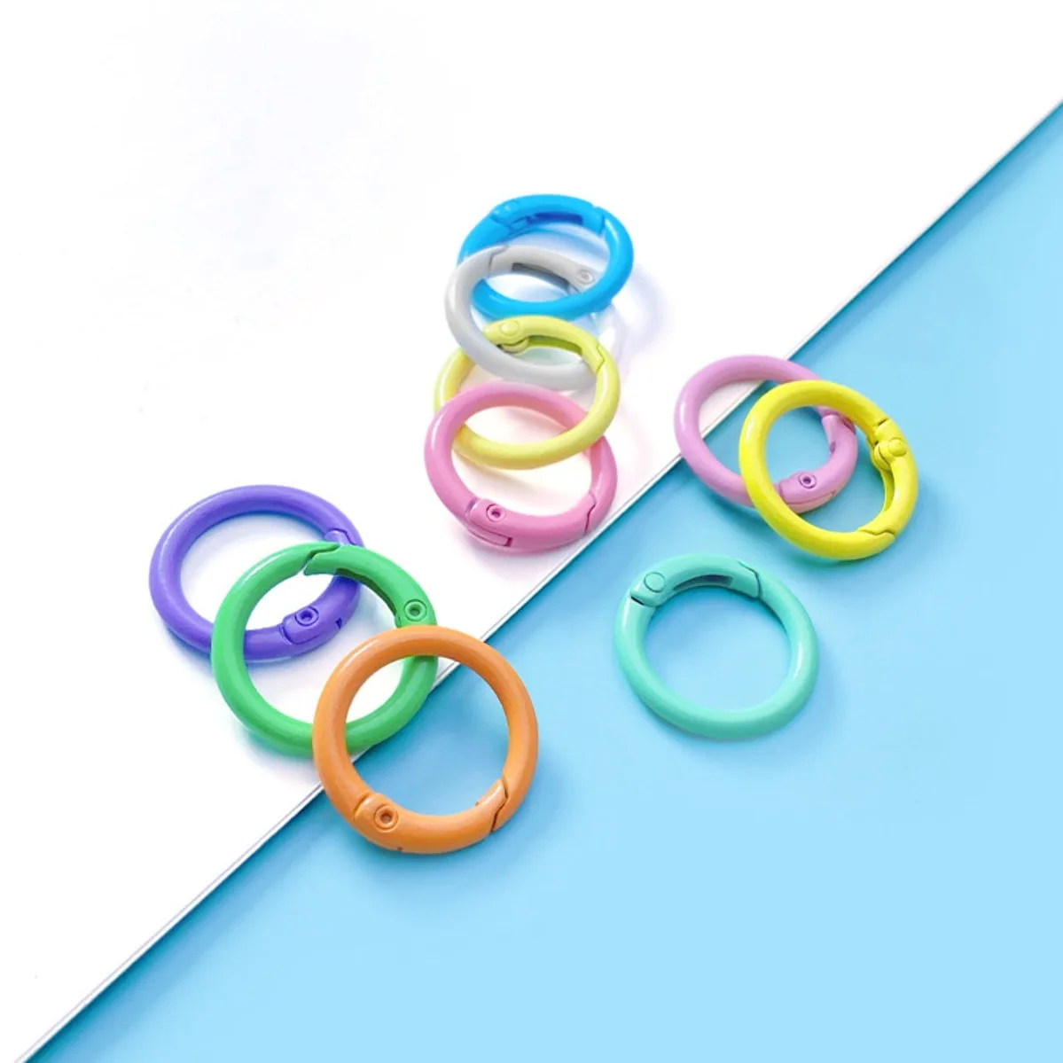 Macaron Color Painted Open Jump Ring Spring Ring Keychain Hanging Ring DIY Mobile Phone Chain Jewelry Findings