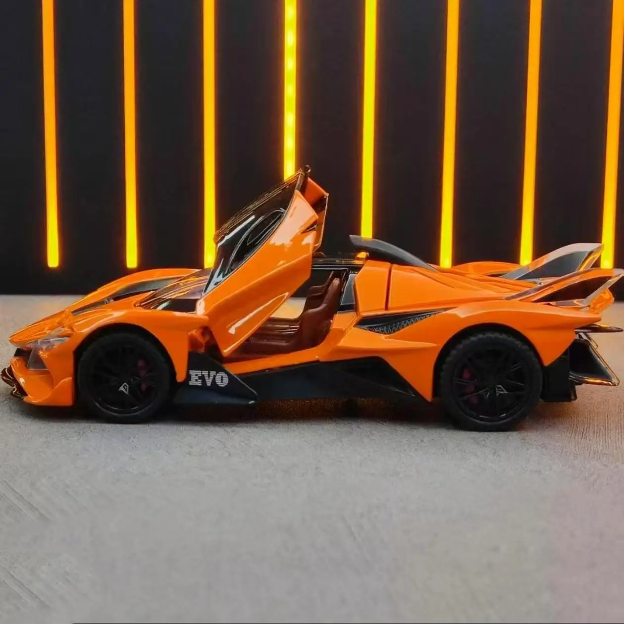 1:24 APOLUO PROJECT EVO السوبر سيارة عالية محاكاة دييكاست سبيكة معدنية نموذج سيارة ضوء الصوت التراجع جمع الاطفال لعبة الهدايا