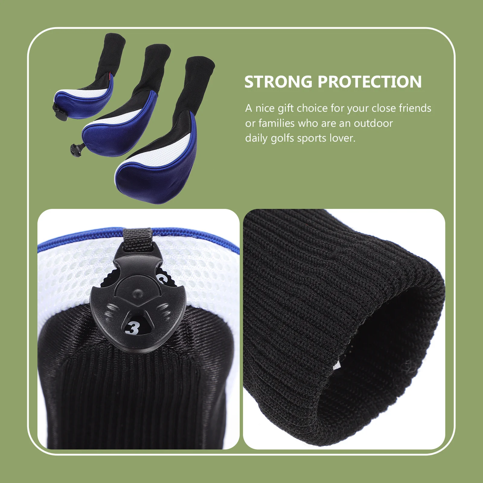 1 مجموعة غطاء رأس نادي الغولف سميكة واقية كم لقضبان مضرب التغطية الكاملة المضادة للخدش ملحقات رياضية المحمولة جولف #6