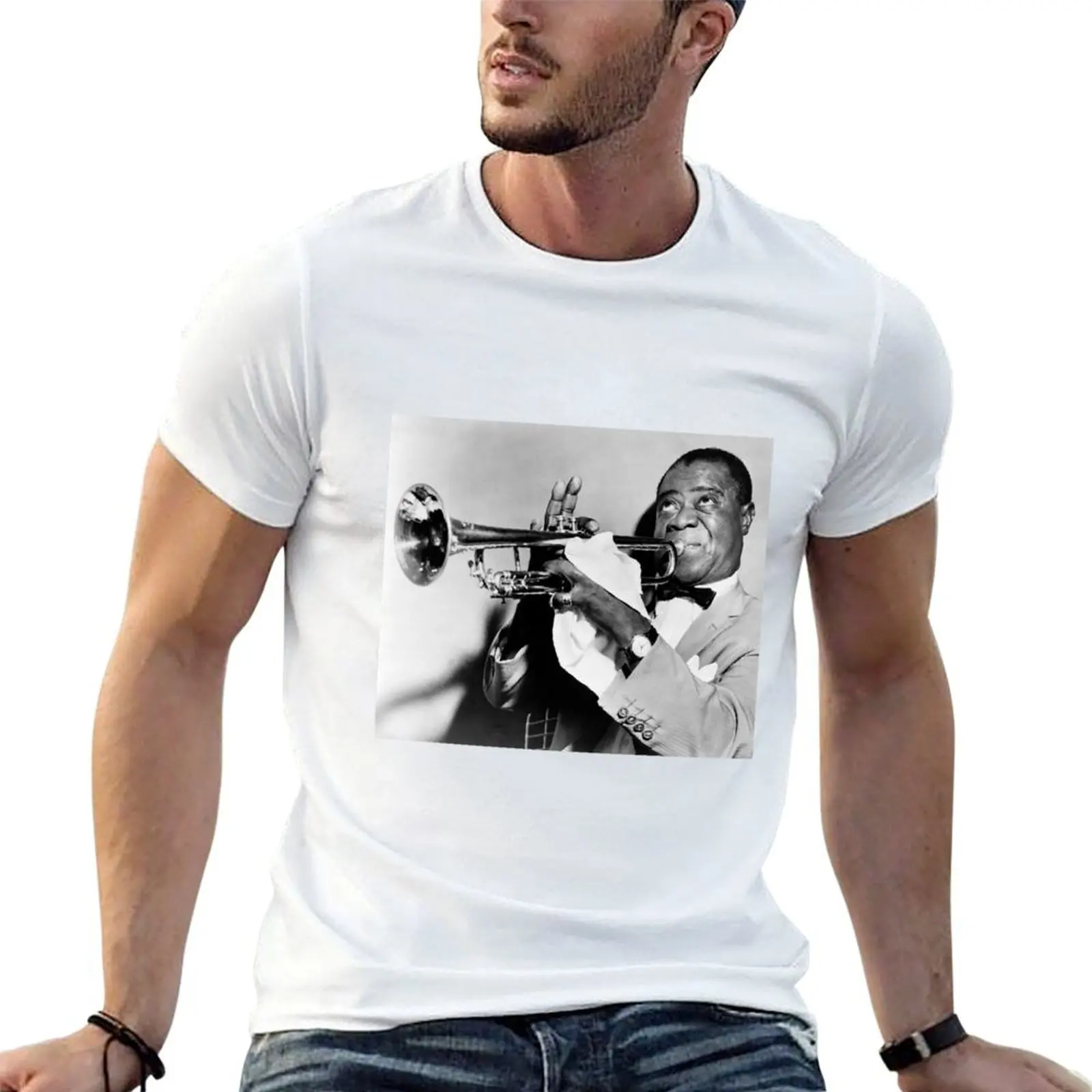 Louis Armstrong T-Shirt Short sleeve tee football t shirt mens graphic t-shirts pack