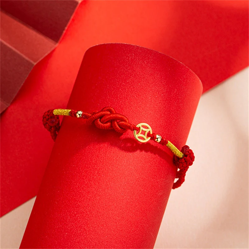 Einfache Neue Jahr Ruyi Knoten Kupfer Münze Geflochtene Armband für Frauen Klassische Chinesische Knoten Design Armband Partei Schmuck Geschenke – Detail 5