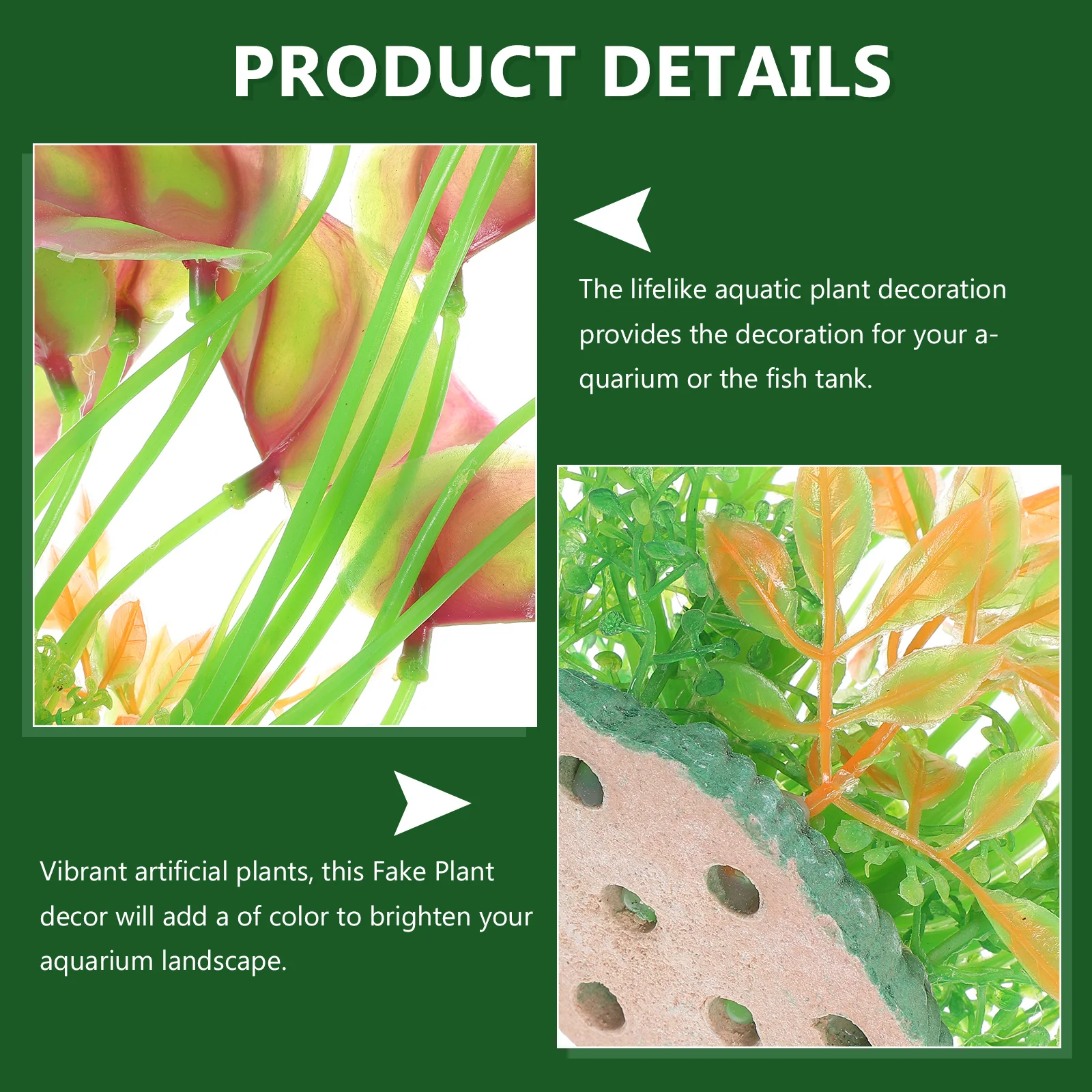 

2Pcs Lifelike Aquarium Plants Artificial Fish Tank Decorations Realistic Plastic Faux Water Grass for Terrarium Accessories Fish