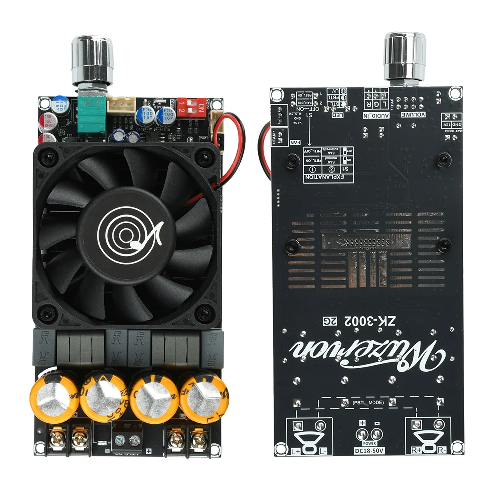 

DC18-50V ZK-3002 2G обновленная плата усилителя Pure Post 300 Вт + 300 Вт двухканальный/600 Вт моноусилитель чип TPA3255