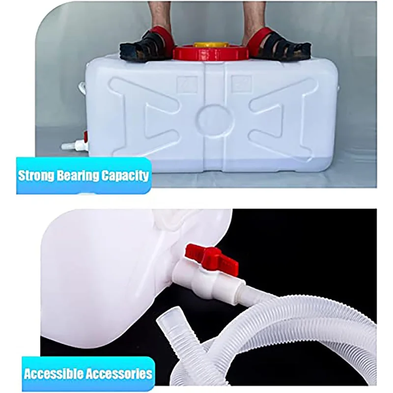 Large Household Capacity Water Tank, Drop-Resistant Portable Horizontal Plastic Water Storage Container with Faucet
