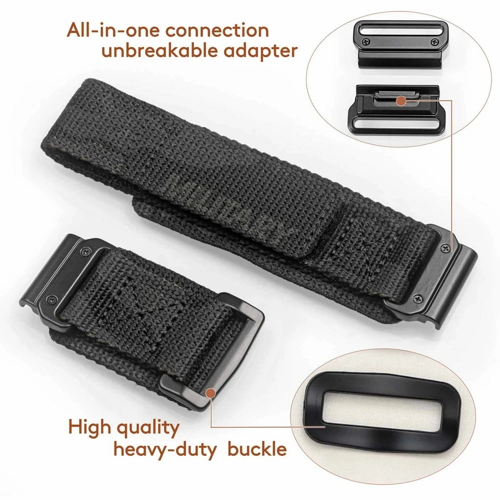 Imagem -02 - Hemsut Nylon Military Wrist Strap Pulseira de Relógio para Garmin Quickfit Compatível com Fenix Tactix Marq Quatix 20 mm 22 mm 26 mm