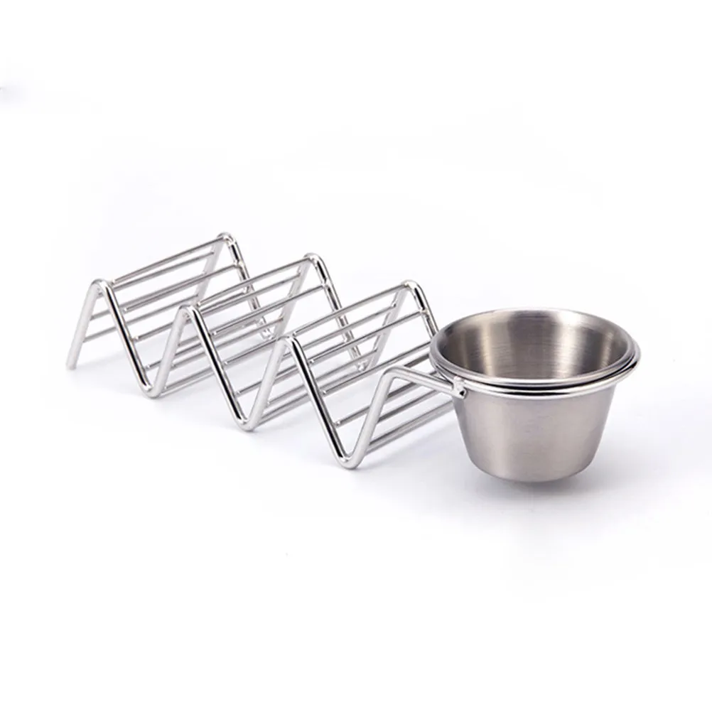 304 Stainless Steel Taco Holder Mexican Pancake Rack Stand for Hard Tacos Burritos Sandwiches Hot Dogs Outdoor Party Camping Bbq