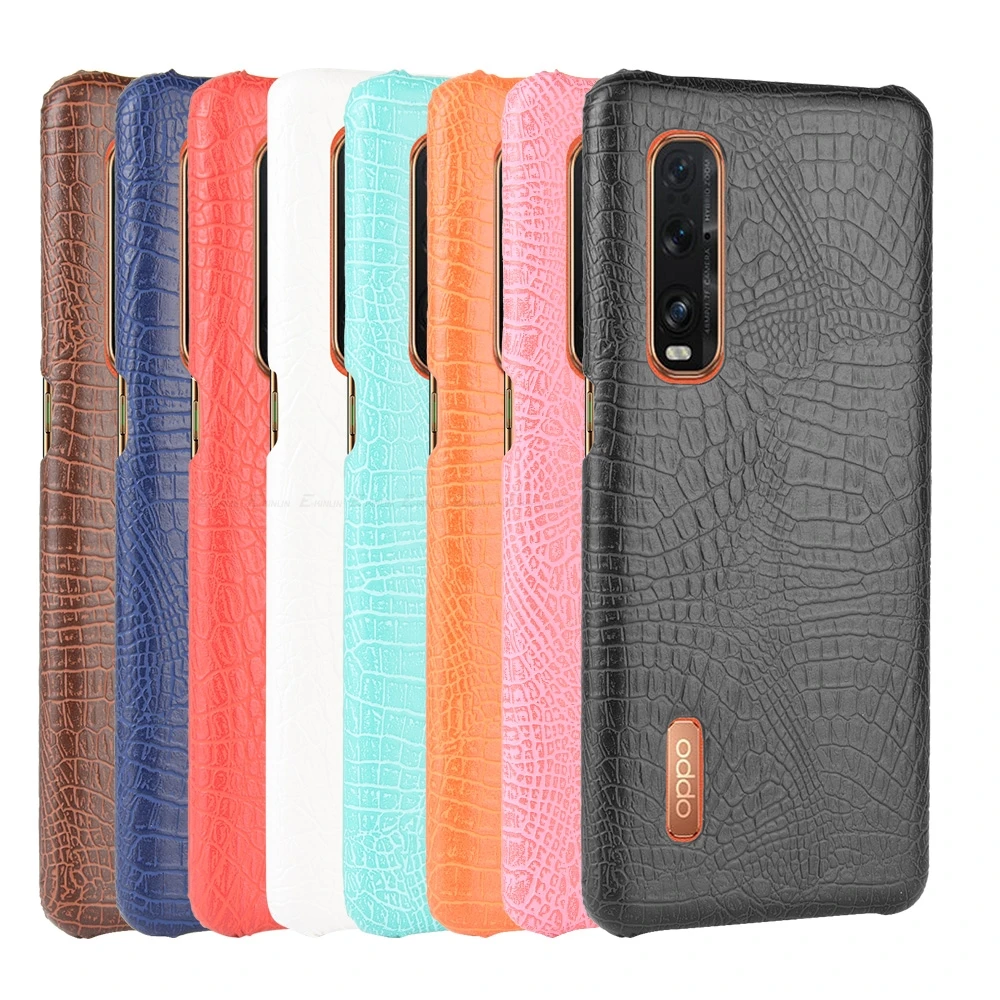 Funda de teléfono de cuero de serpiente de cocodrilo, funda trasera de plástico dura ultrafina para OPPO Find X3 X2 Pro Lite R17 RX17 Neo