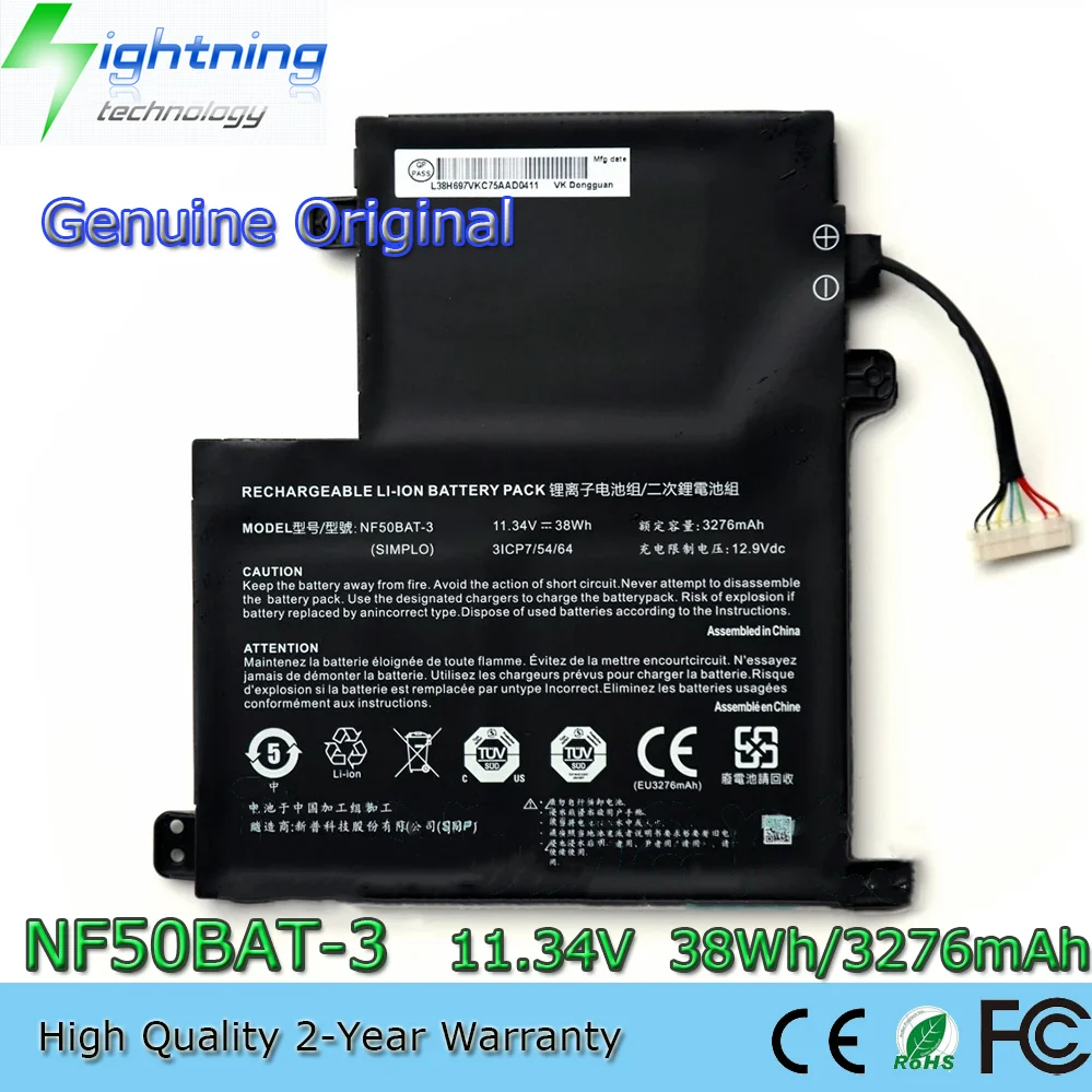 

Оригинальная аккумуляторная батарея NF50BAT-3 11.34V 38Wh для Clevo NF50 N50 6-87-N50VS-31E 6-87-N50VS-31E00