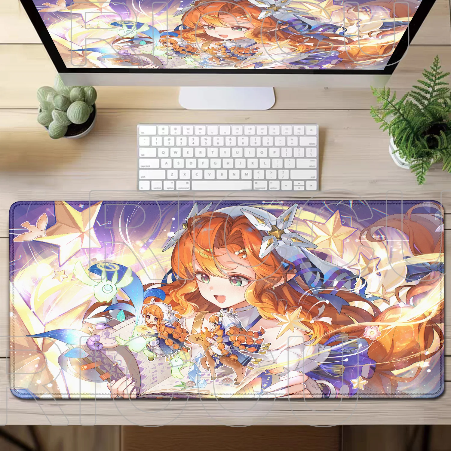 XXL Wuthering Waves Sigrika Computer-Gaming-Büro-Tastatur-Mauspad, Anime-Mädchen, rutschfester Gummi, HD-Druck, Esports-Schreibtischunterlage – Detail 7