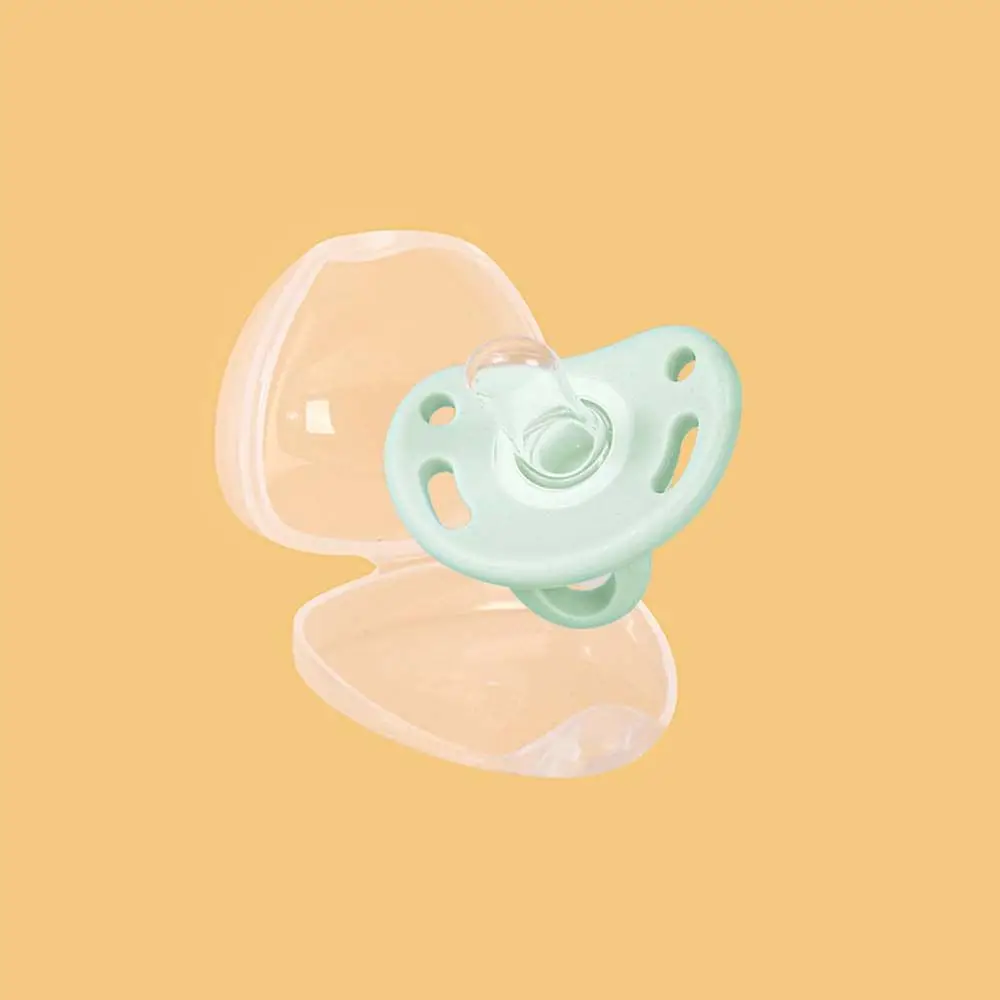 

Cute Soft Newborn Bite Supplies Round Head Baby Gift Cartoon Baby Pacifier With Storage Box Soother Nipples Infant Sleep Nipple