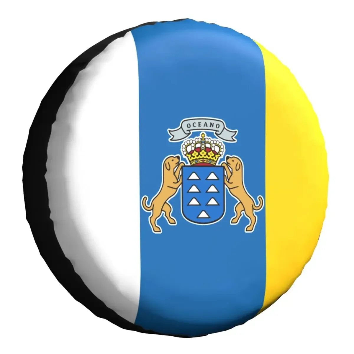 

Flag Of Spain Oceano Tire Cover 4WD 4x4 RV Spanish Canary Islands Spare Wheel Protector Universal Fit For Toyota RAV4 Prado