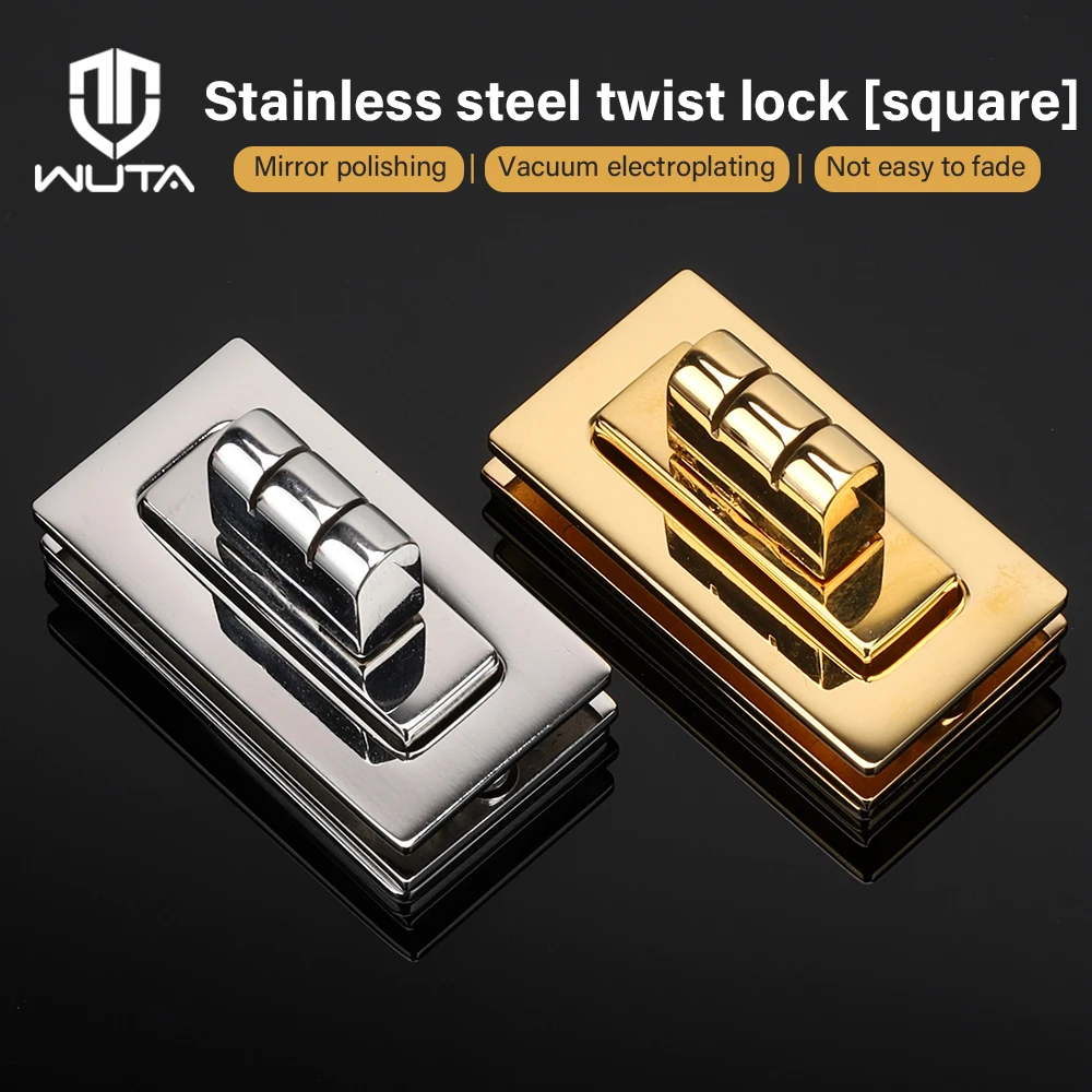 

WUTA Oblong Stainless steel Bag Padlock Twist Lock Turn Clasp Rotary for Purses Bags DIY Leather Craft Hardware Accessories