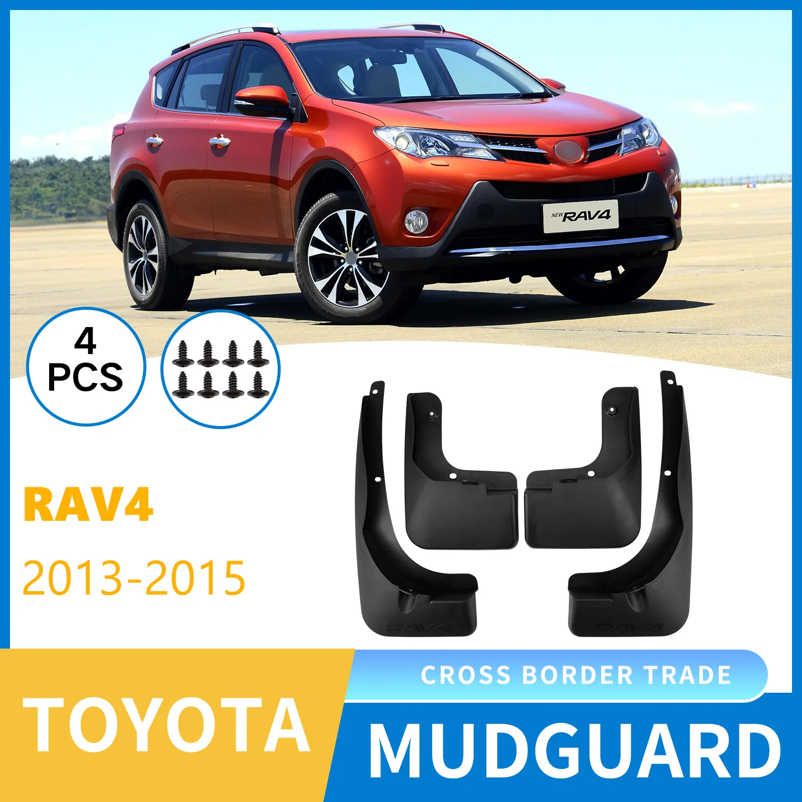 

For Toyota RAV4 2013-2015 car tire mudguard modification products,Front Rear Flares Splash Guards Cover Car Accessorie
