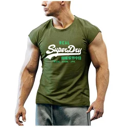 Gym T Shirt Sleeveless Sports Fitness Oversize T-shirt Men Training Exercise T-shirt Gym Crossfit Tees Gym T-shirts Man