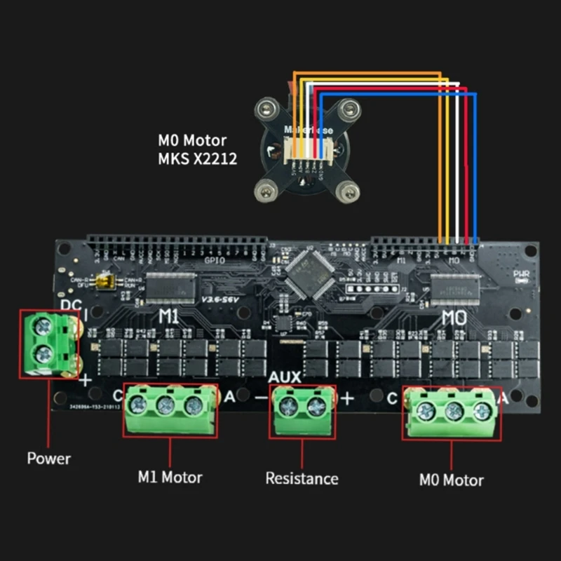 Контроллер серводвигателя ODrive3.6 BLDC Бесшовная интеграция устройств FOC Замена платы сервоконтроллера BLDC