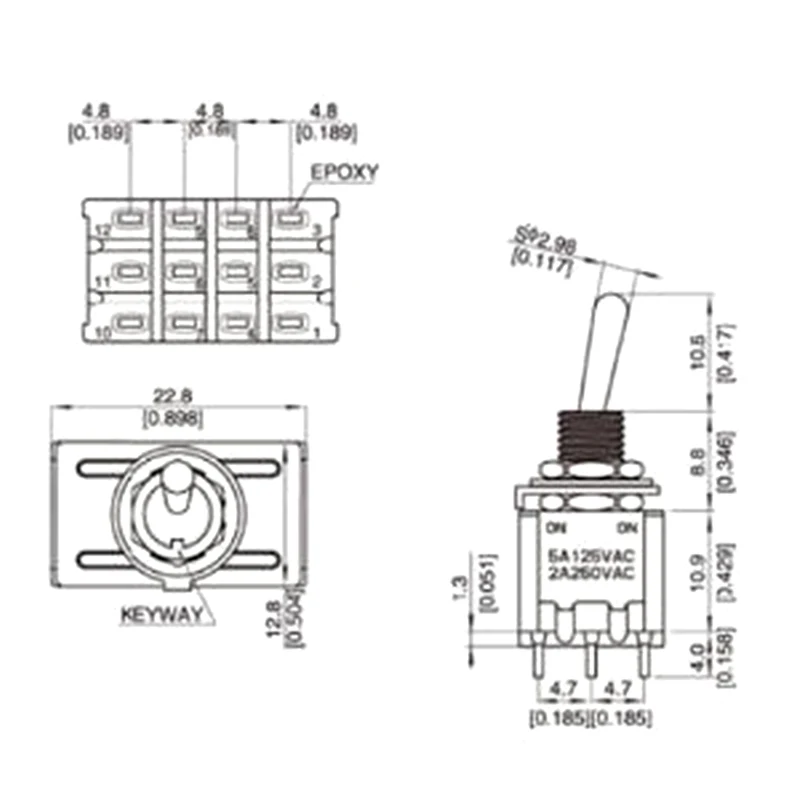 1 Pcs 12Pin Toggle …