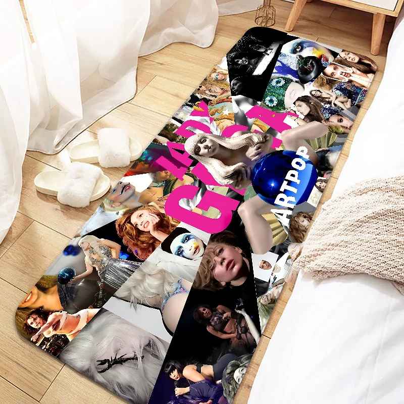 

Singer Lady Gaga Door Mat Entrance Non-slip Doormat Washable Kitchen Carpet Living Room Hallway Rugs Bathroom Bath Door Mats